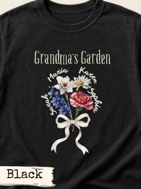 Birth Flower Shirt Personalized Grandma Garden Custom Grandma Shirt